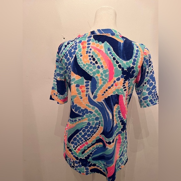 Lilly Pulitzer Ariana 100% Cotton V-Neck Tee Extra Small - Picture 2 of 4